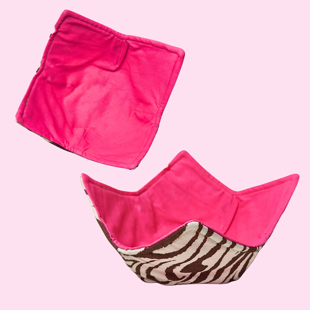 Zebra Hot Pink Bowl Cozy