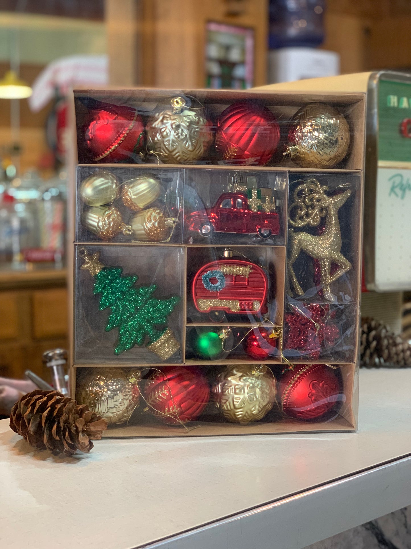 Vintage Farm Truck Ornament Set