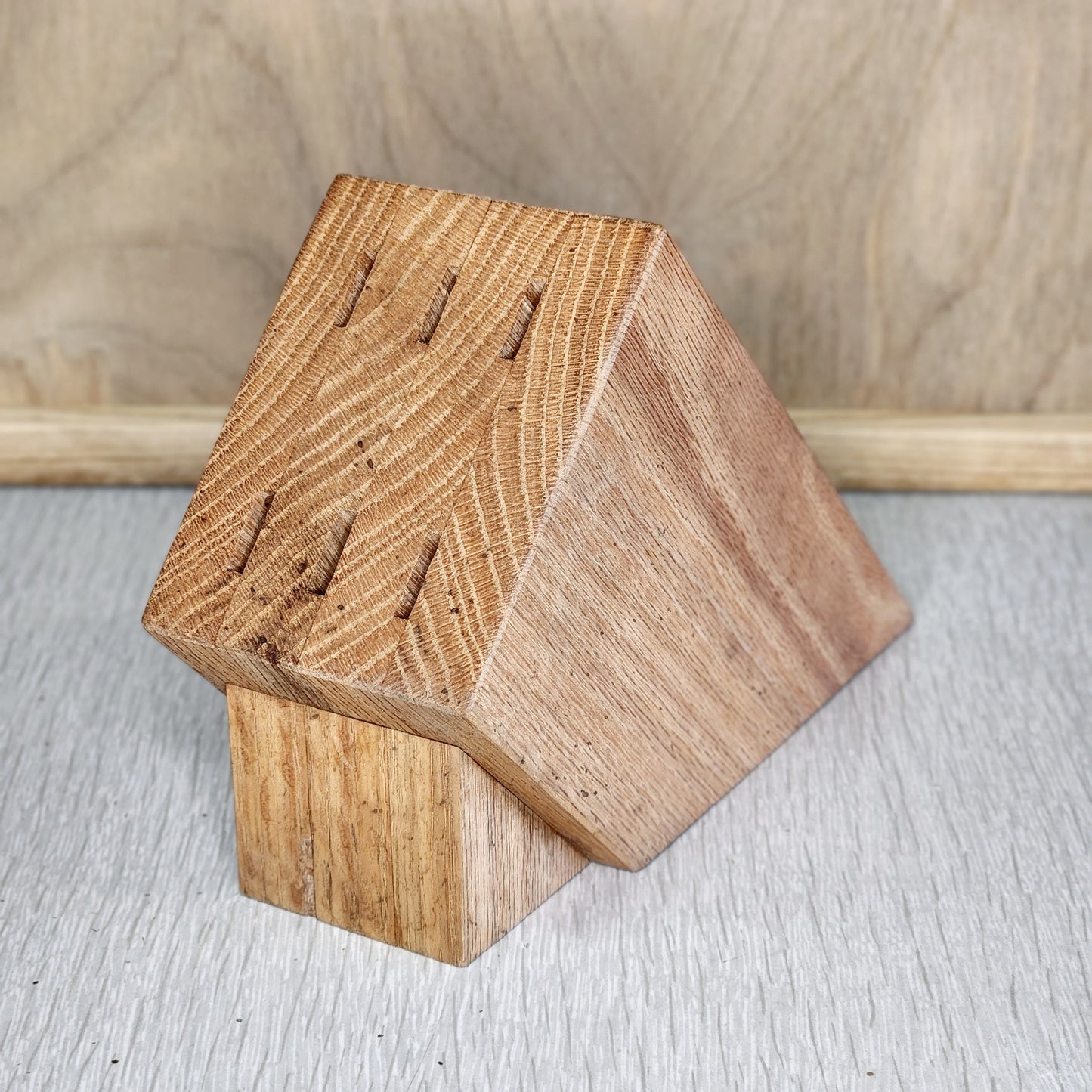 Wooden Oak Knife Holder Handmade