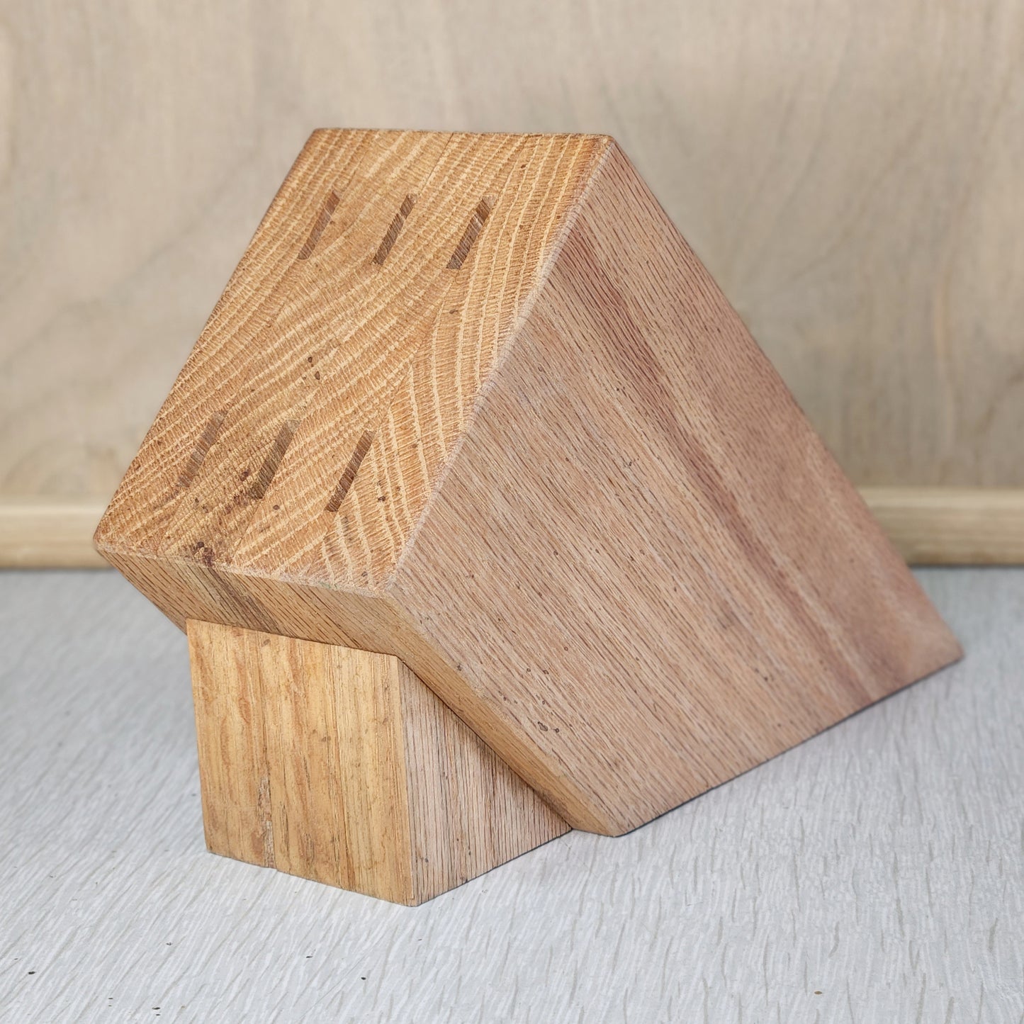 Wooden Oak Knife Holder Handmade