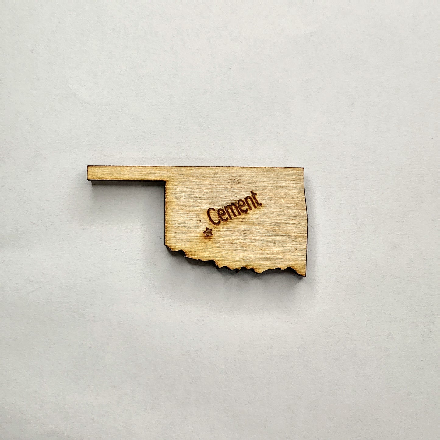 *Cement, OK Wooden Magnet