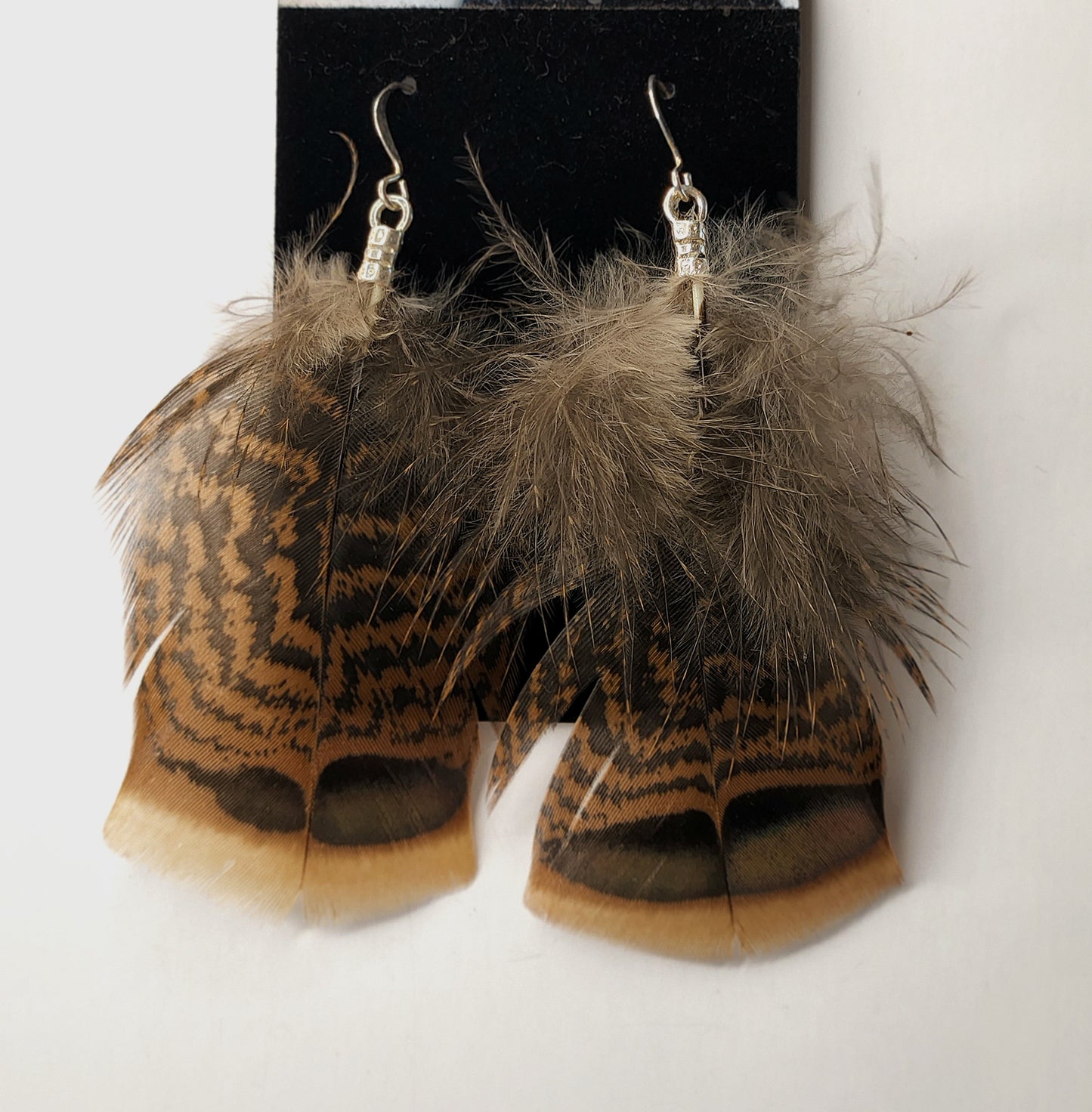 Natural Turkey Feather Earrings
