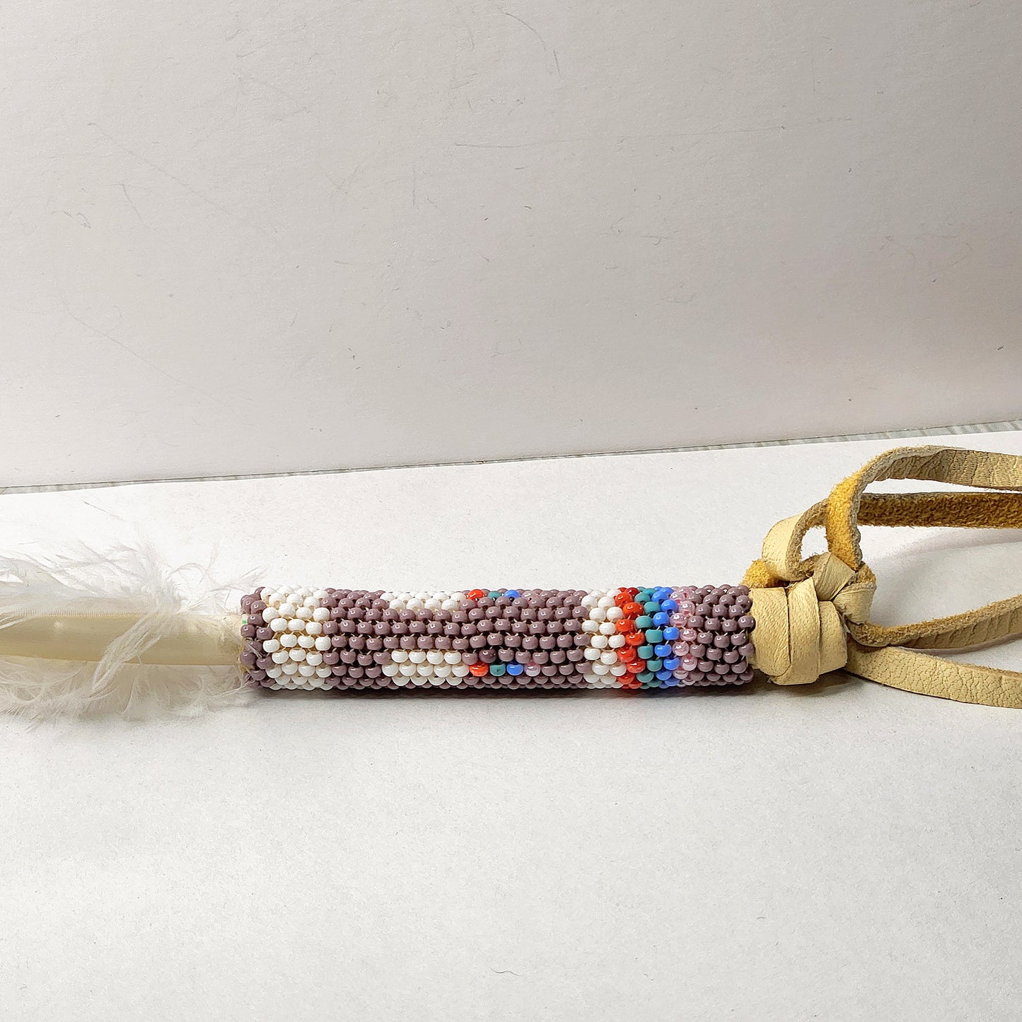 Beaded Feather Holder Interchangable