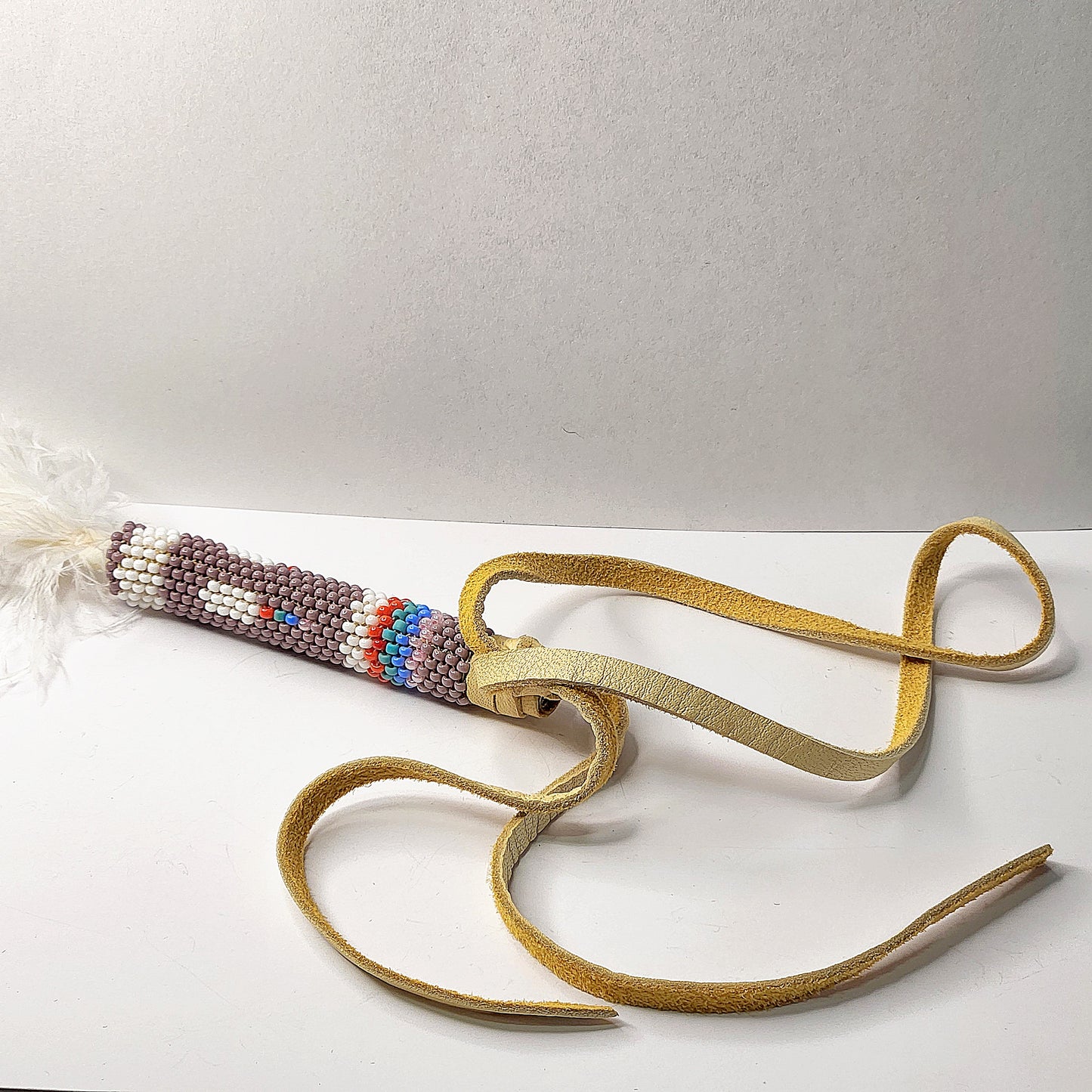Beaded Feather Holder Interchangable