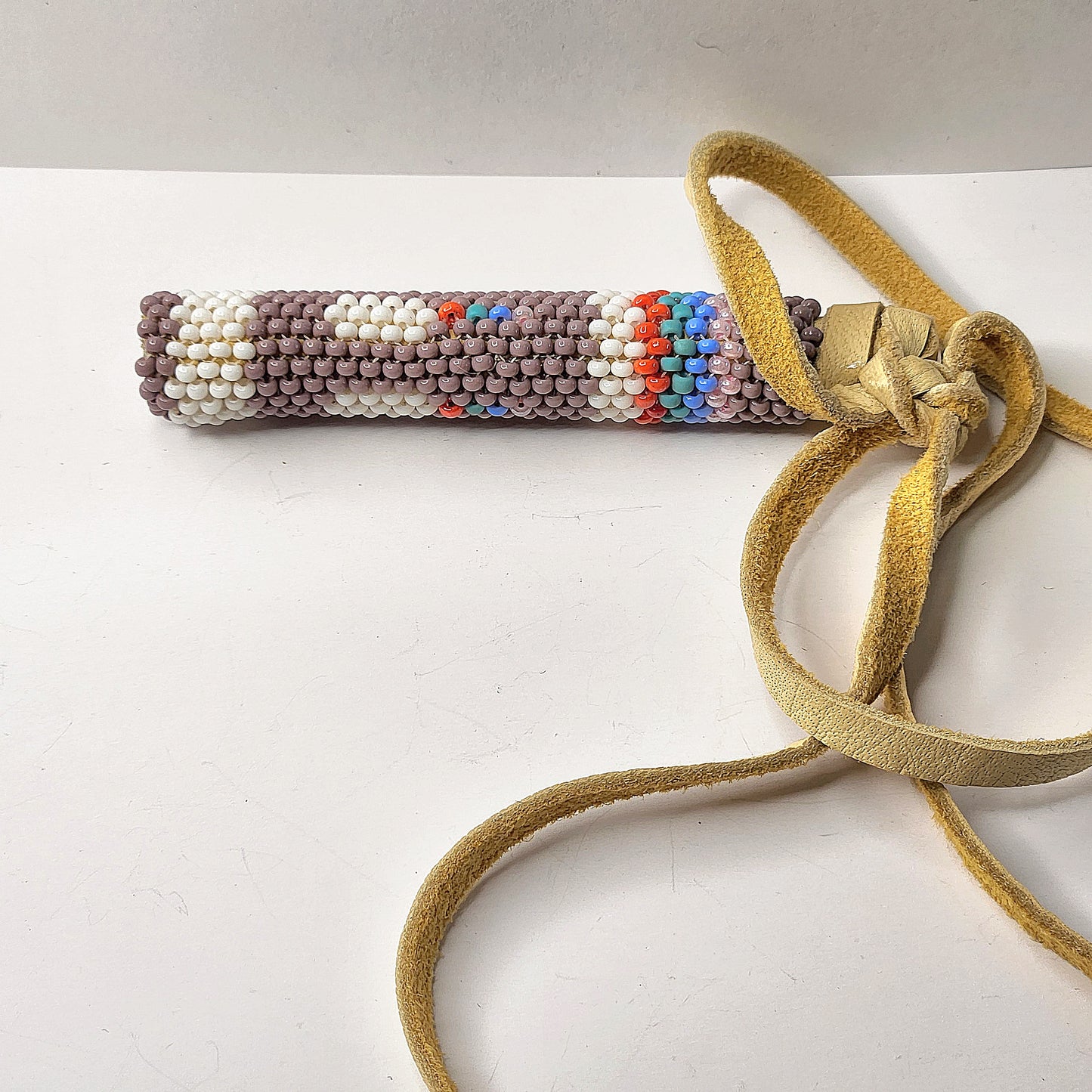Beaded Feather Holder Interchangable