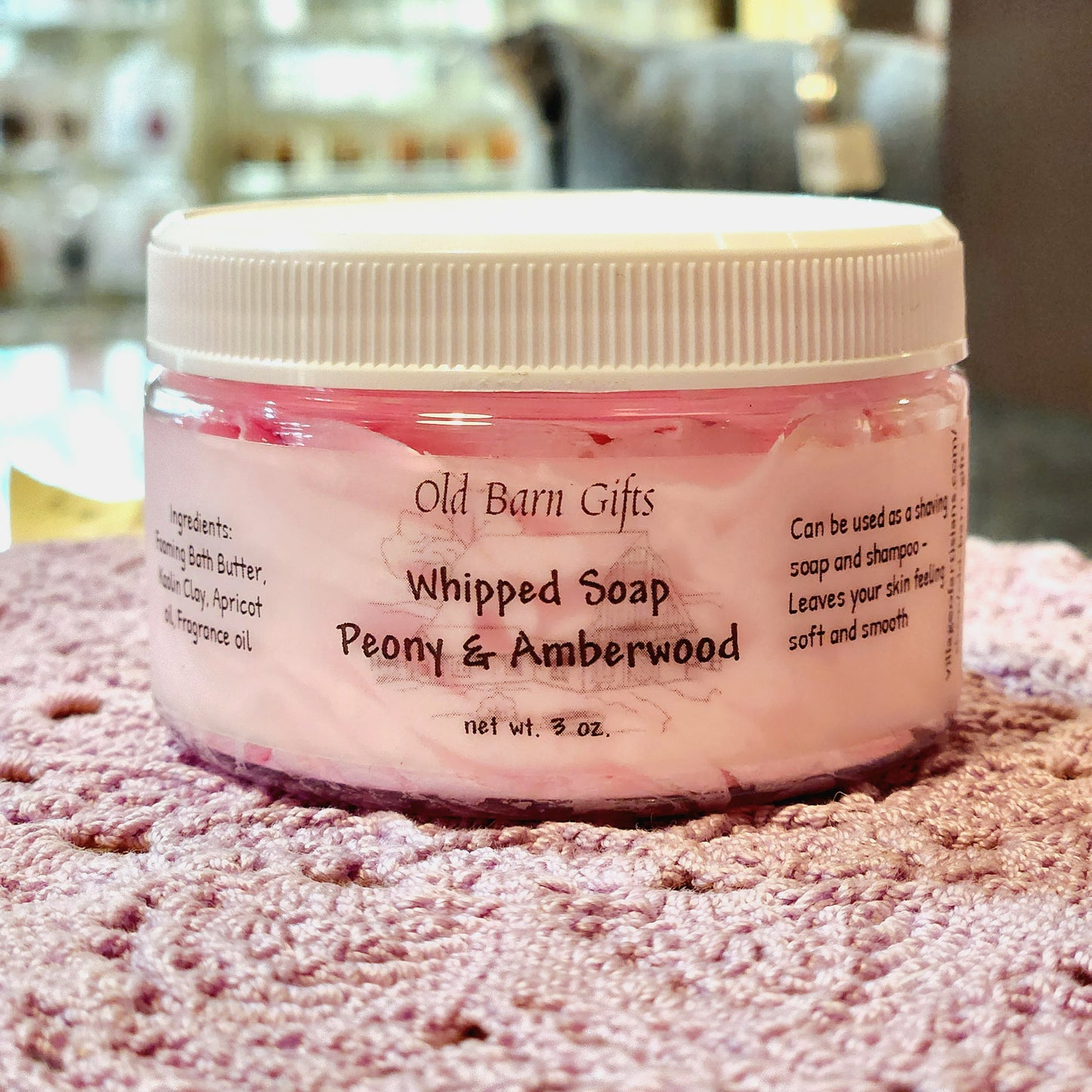 Old Barn Gifts - Whipped Soap - Peony & Amberwood