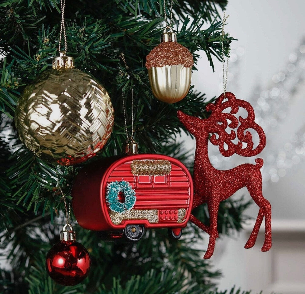 Vintage Farm Truck Ornament Set