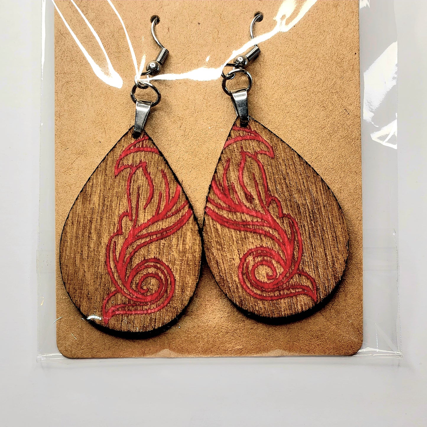 Packaged Handcrafted Wooden Earrings - Variety