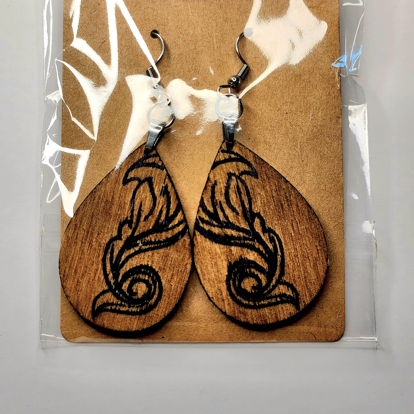 Packaged Handcrafted Wooden Earrings - Variety