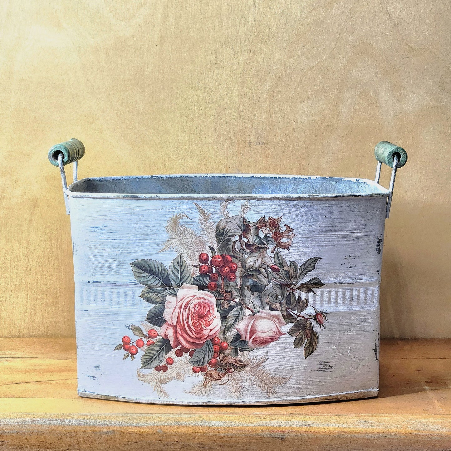 Vintage Floral Metal Tin