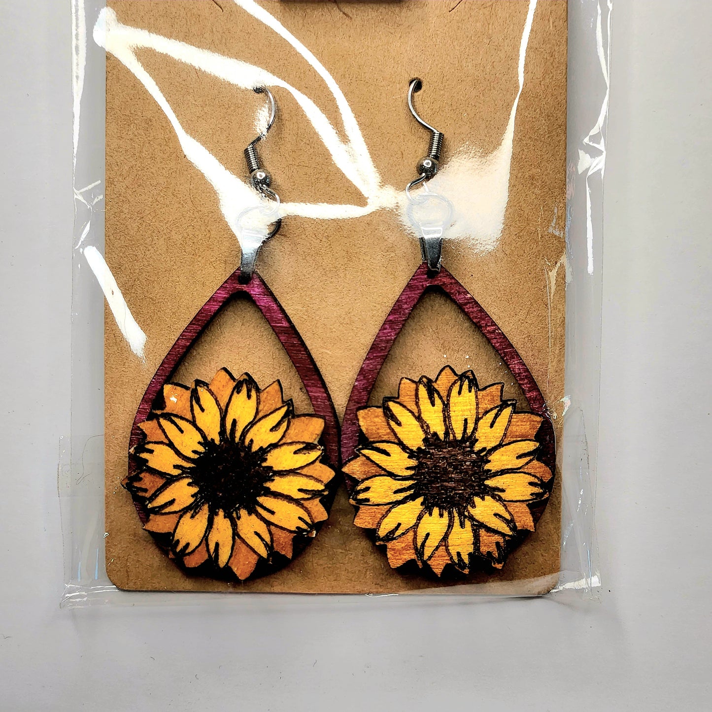 Packaged Handcrafted Wooden Earrings - Variety