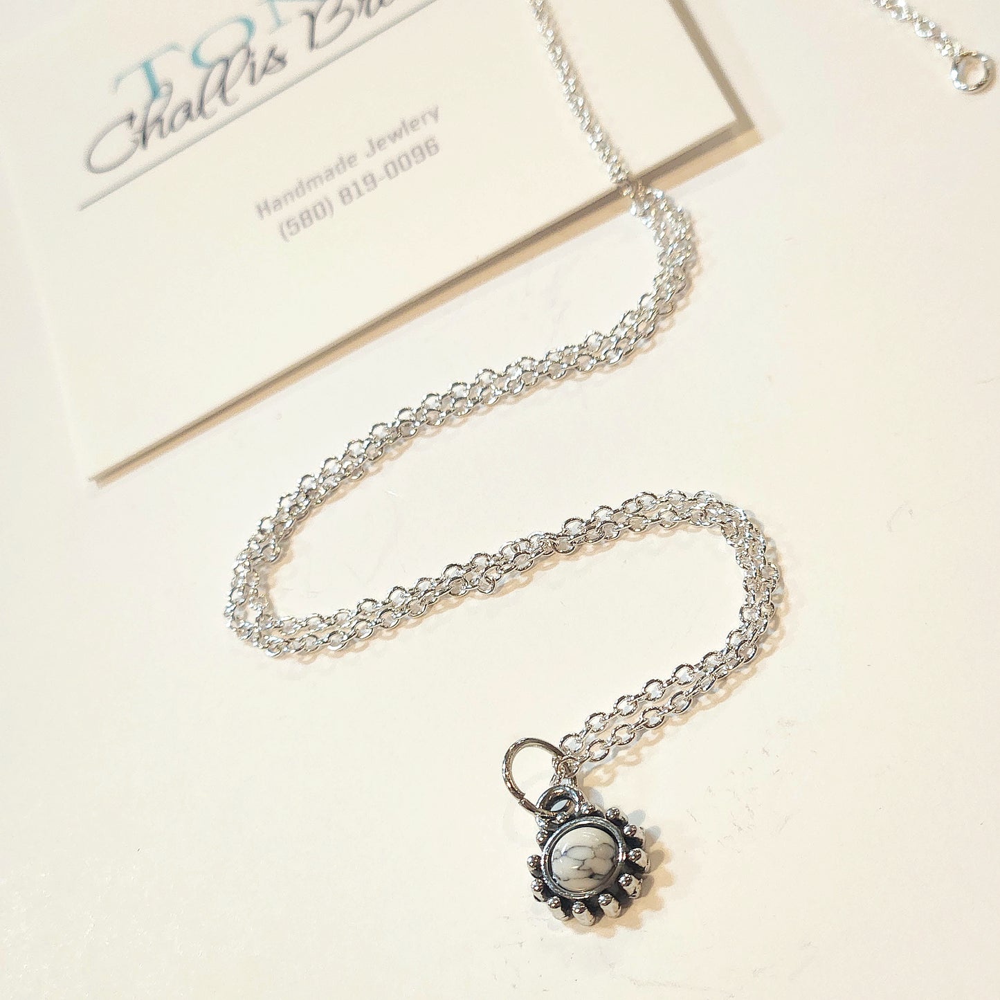 White Buffalo Small Drop Necklace