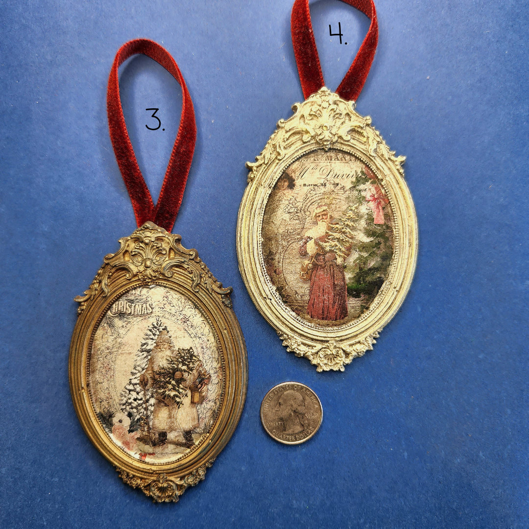 Variety of Small Vintage Framed Ornaments