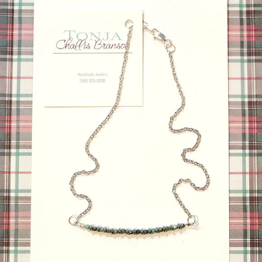 Diamond Cut Stone Bar Necklace