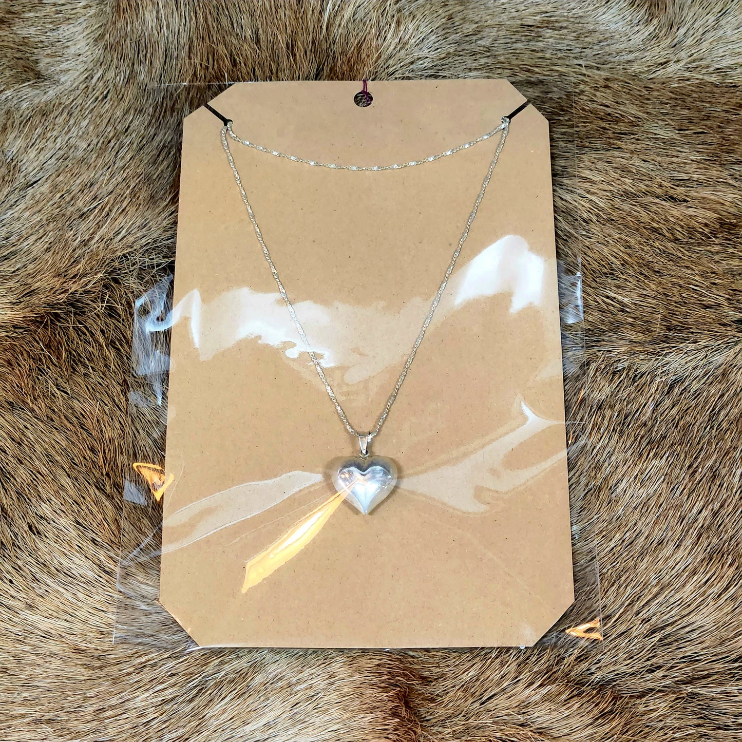Italy - Sterling Puffed Heart 20" Necklace