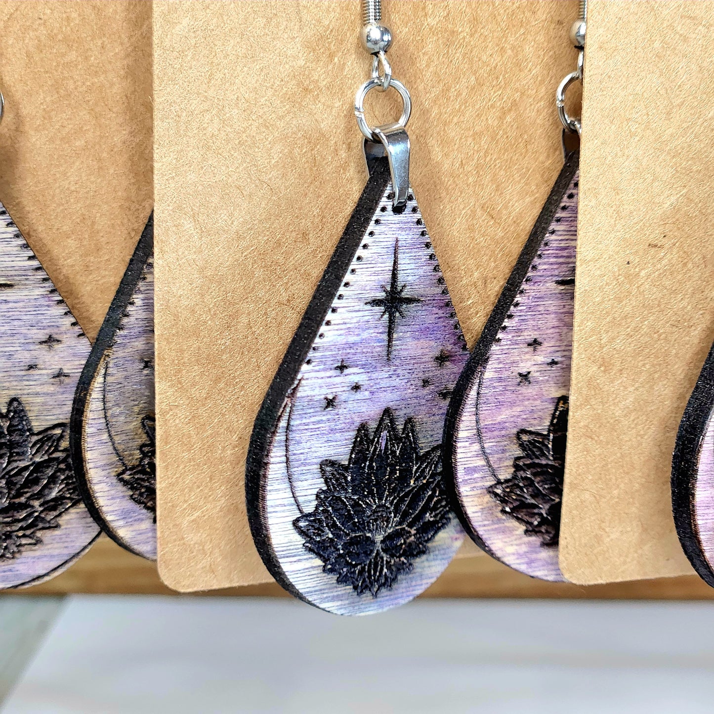 Handcrafted Wooden Earrings - Variety
