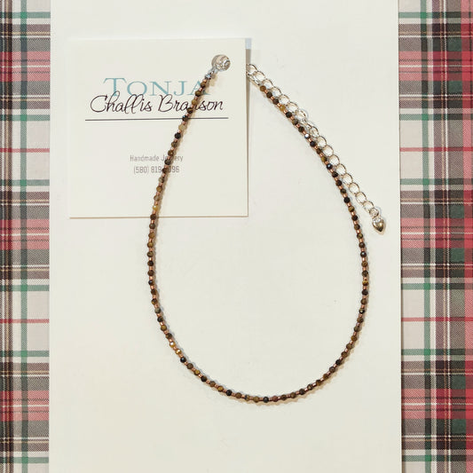 Choker - Tigers Eye Stones 2mm with Copper spacers