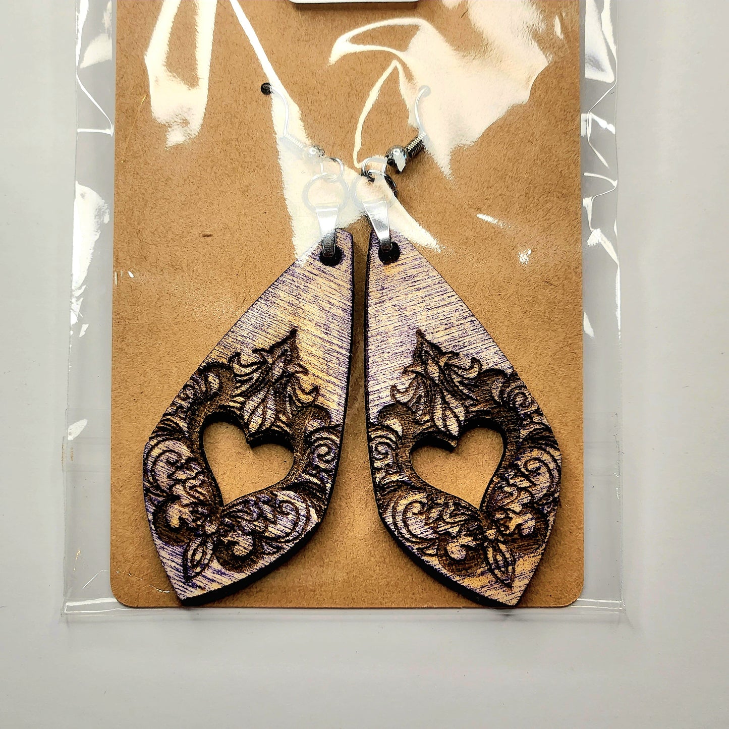 Packaged Handcrafted Wooden Earrings - Variety