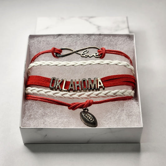 Oklahoma Football Charm Bracelet