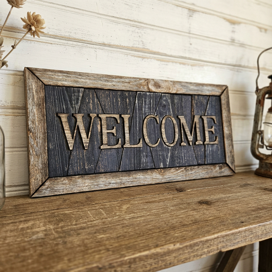 Wooden Welcome Sign