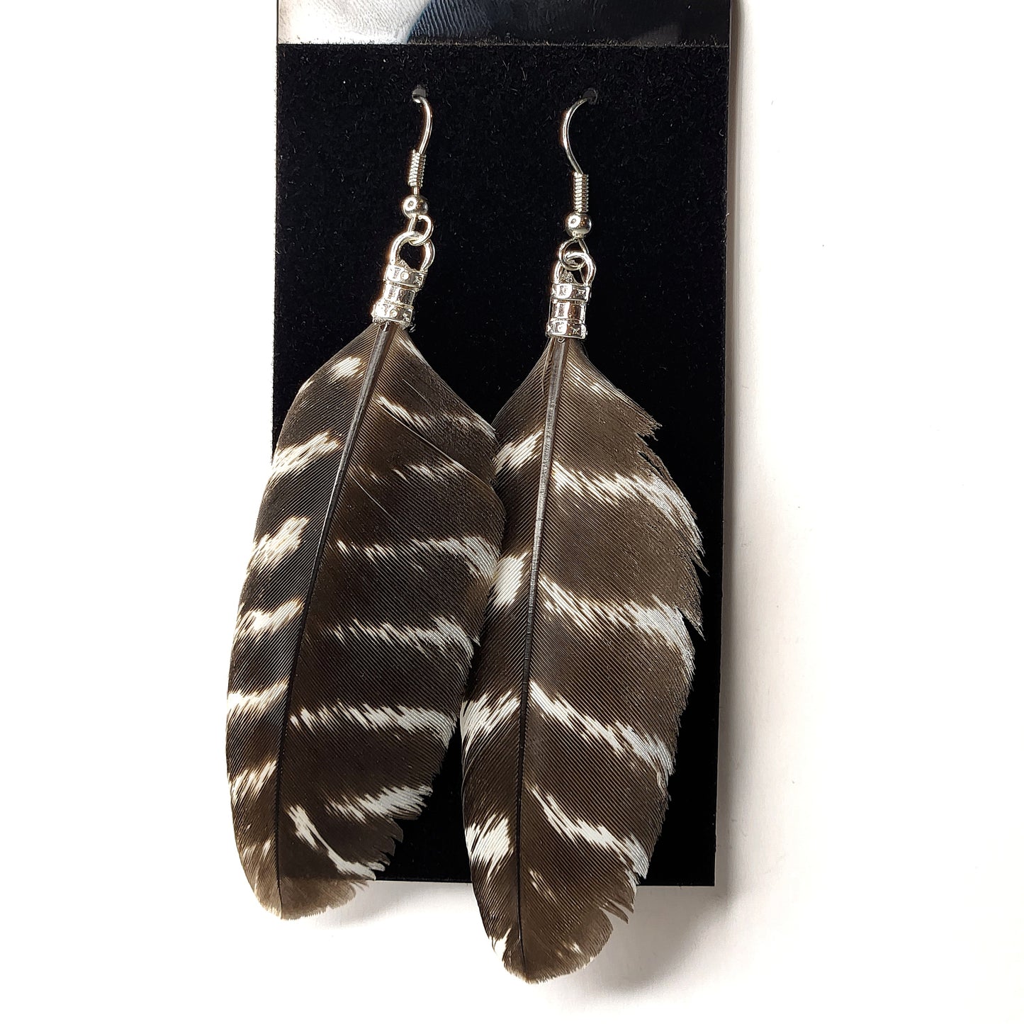 Natural Turkey Feather Earrings