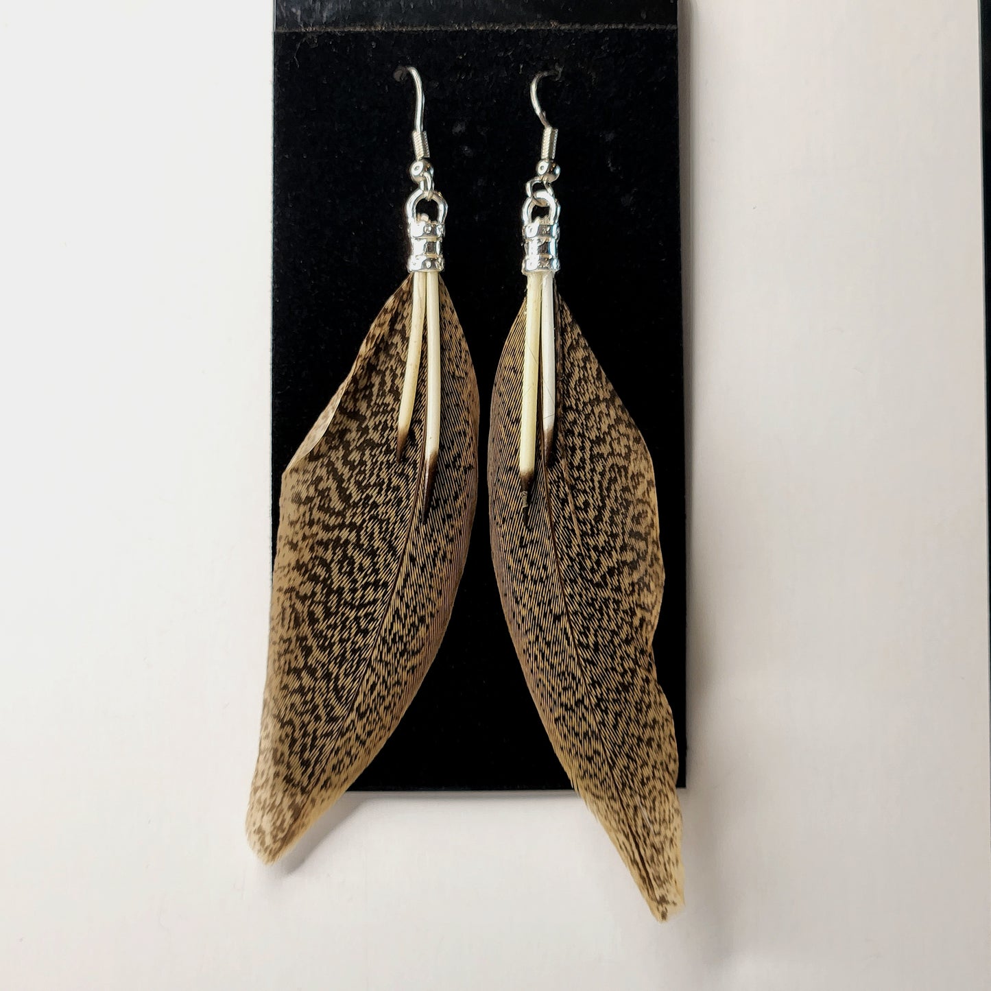 Natural Turkey & Quill Earrings