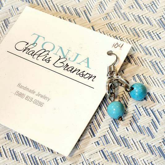 Dainty Turquoise Bead Earrings