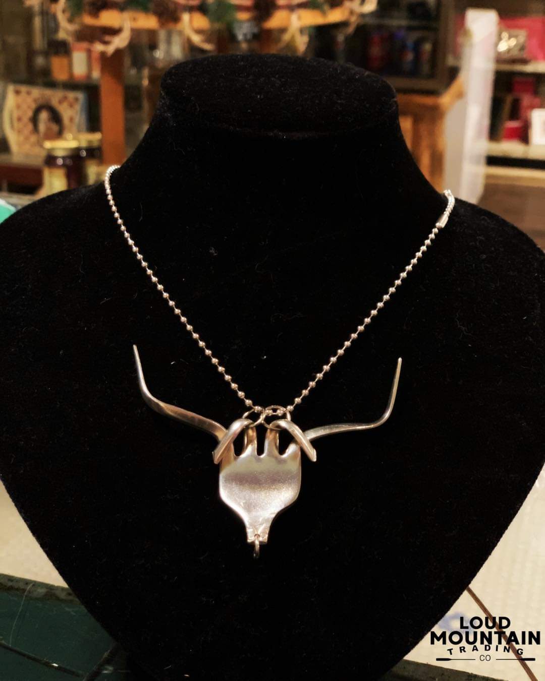 LongHorn Fork Silverware Necklace