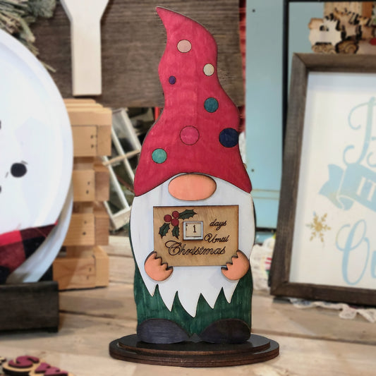 Wooden Gnome Christmas Day Counter