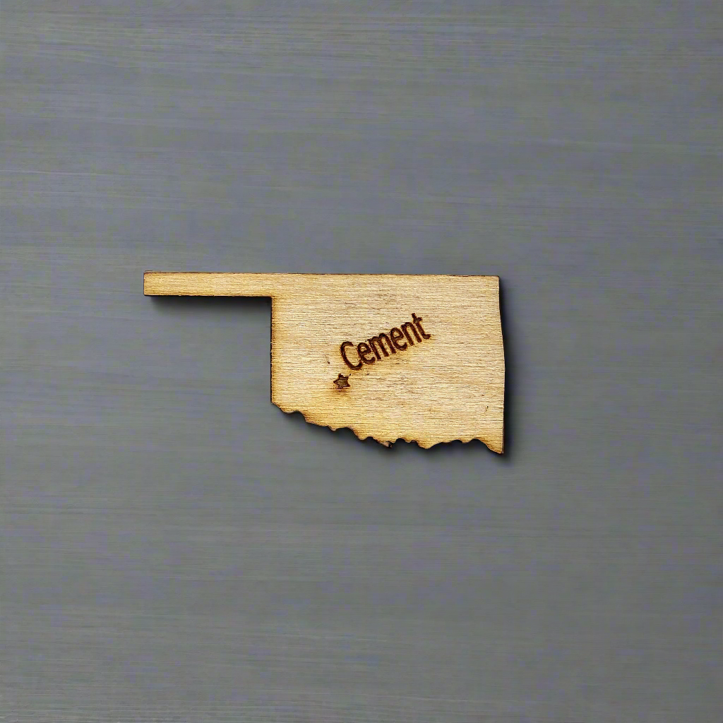 *Cement, OK Wooden Magnet