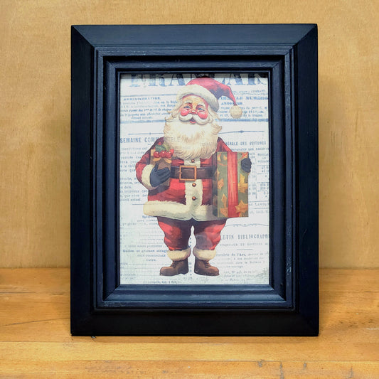 Vintage Santa Frame Decor