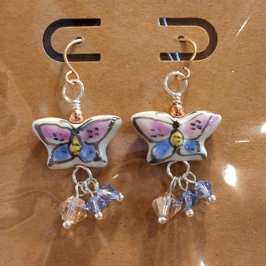 Cluster Jewel Butterfly Earrings
