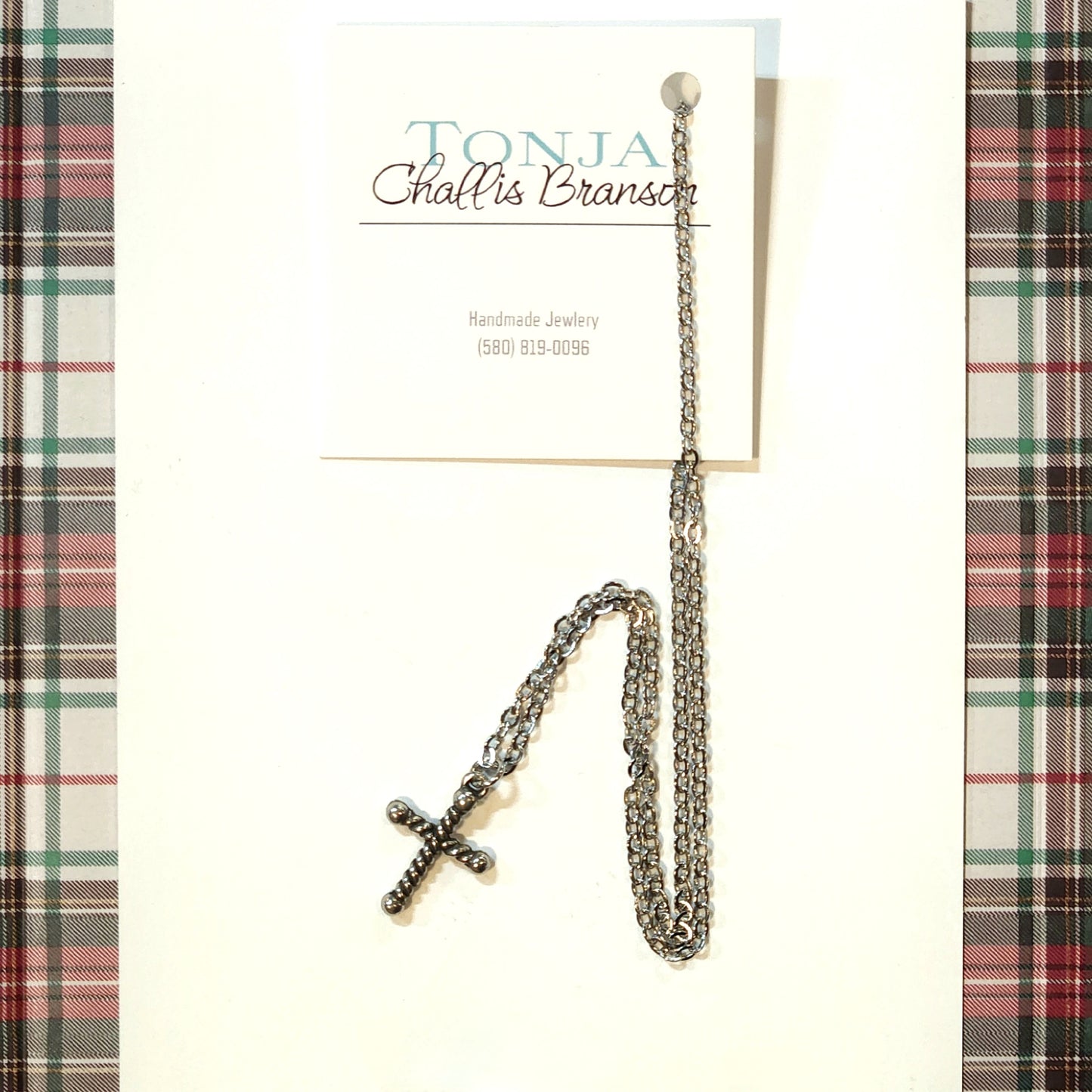 Stainless Cross on Stainless Chain 18"