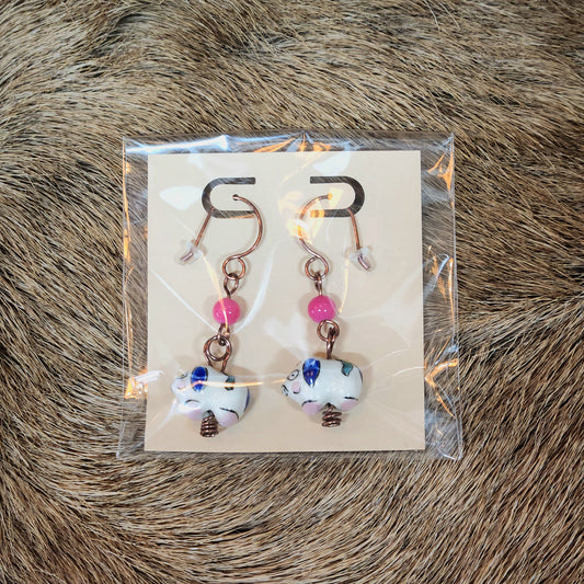 Porcelain Pig Earrings - Variety