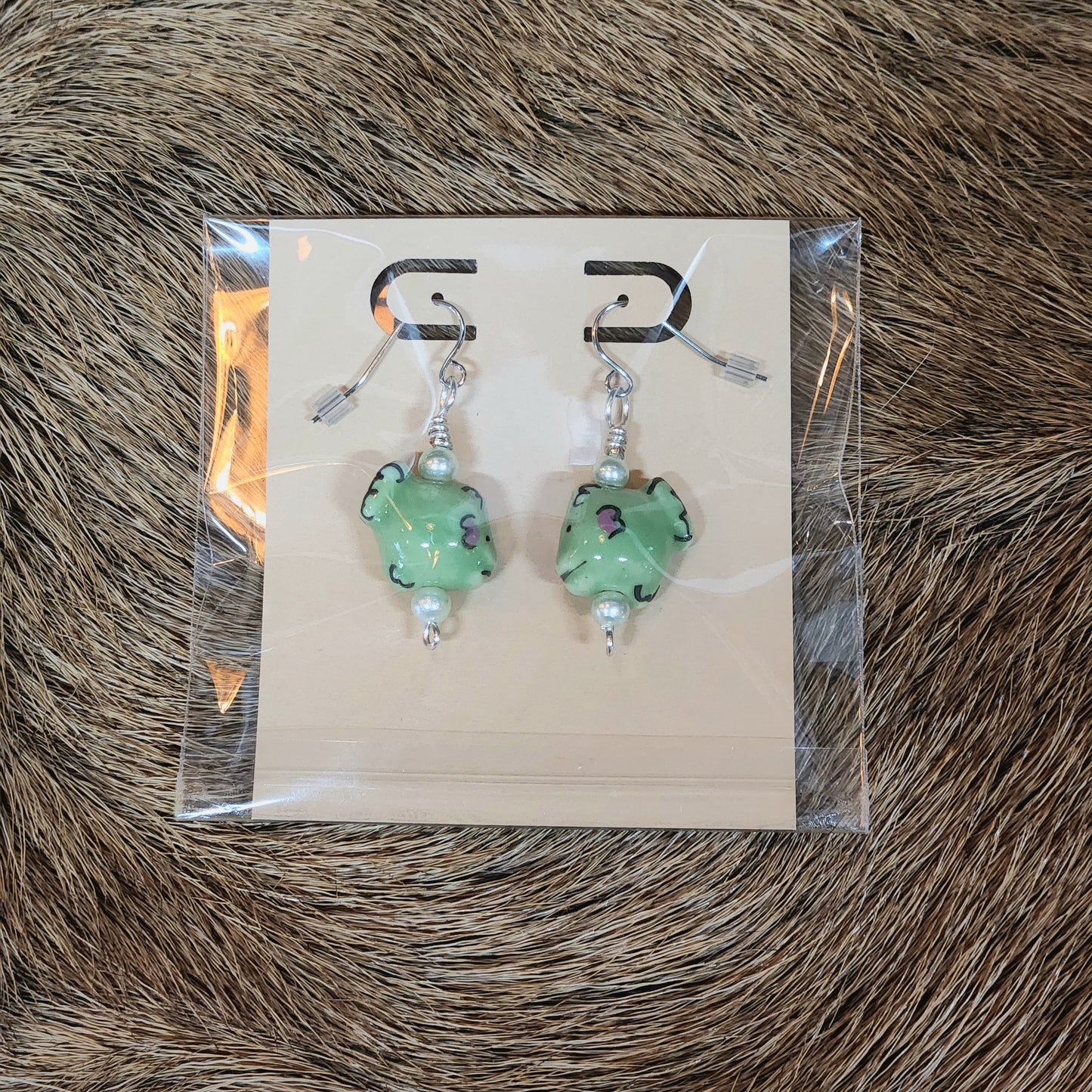 Handcrafted Green Fish Earrings