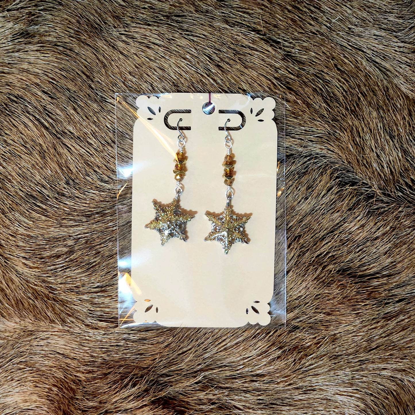 Golden Snowflake Earrings