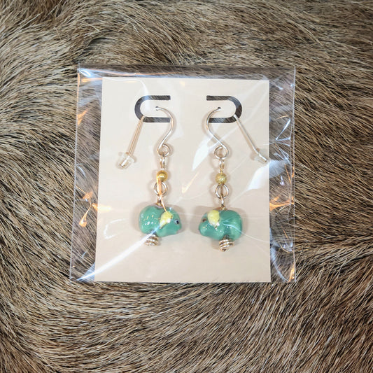 Green Pig Earrings