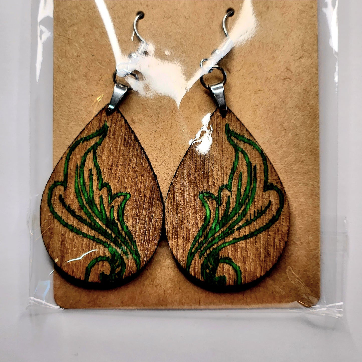 Packaged Handcrafted Wooden Earrings