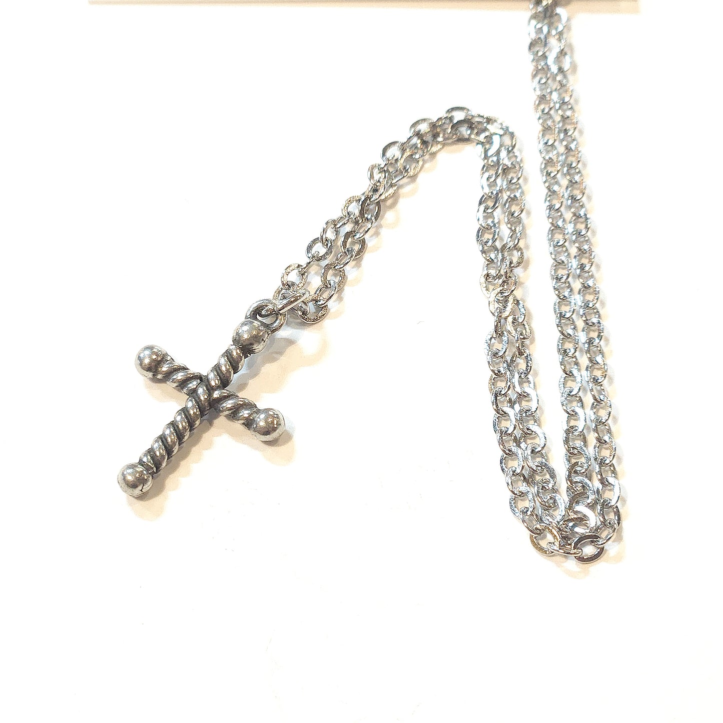 Stainless Cross on Stainless Chain 18"