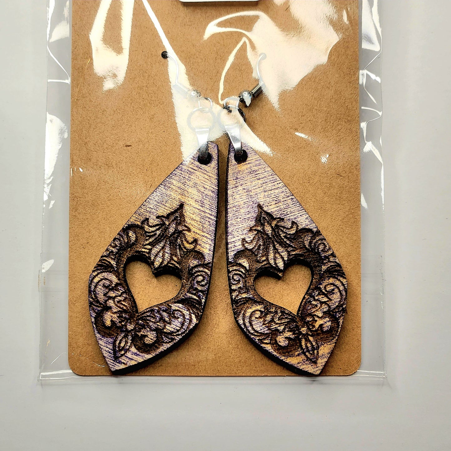 Packaged Handcrafted Wooden Earrings